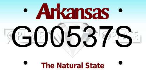 G00537S Arkansas License Plate