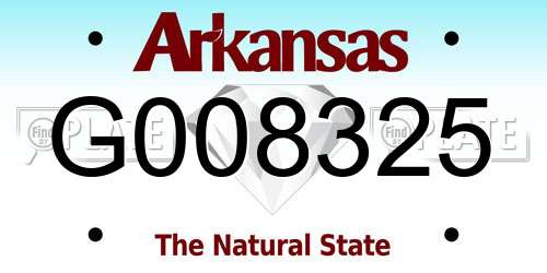 G008325 Arkansas License Plate