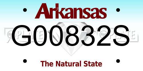 G00832S Arkansas License Plate