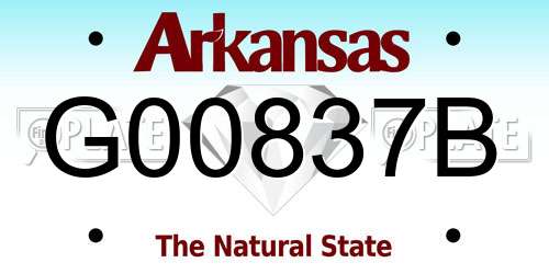G00837B Arkansas License Plate