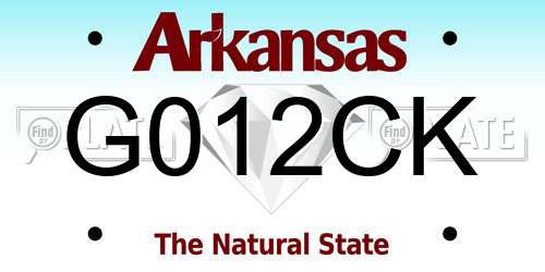 G012CK Arkansas License Plate