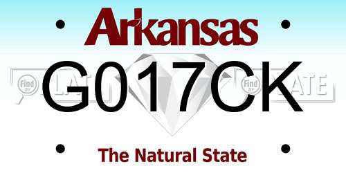 G017CK Arkansas License Plate