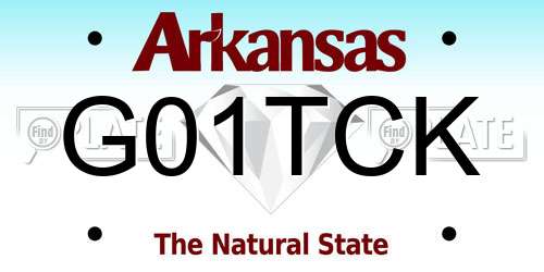 G01TCK Arkansas License Plate