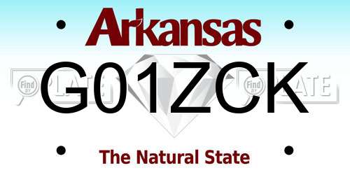 G01ZCK Arkansas License Plate
