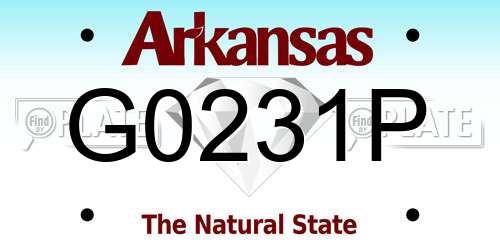 G0231P Arkansas License Plate