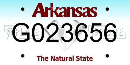 G023656 Arkansas License Plate
