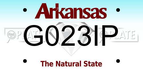 G023IP Arkansas License Plate