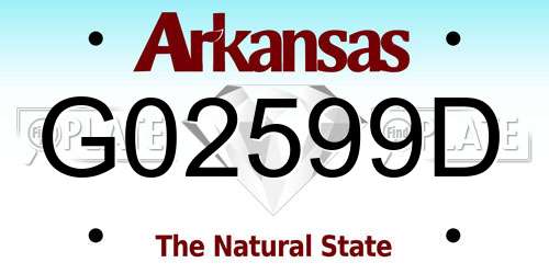 G02599D Arkansas License Plate