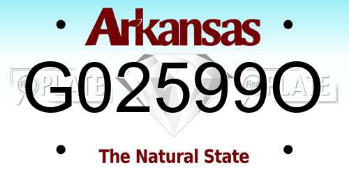G02599O Arkansas License Plate