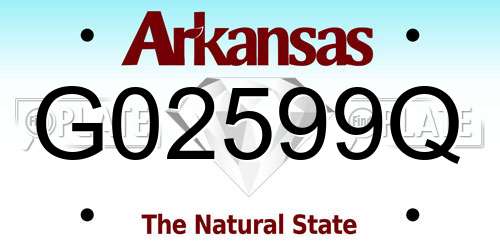 G02599Q Arkansas License Plate