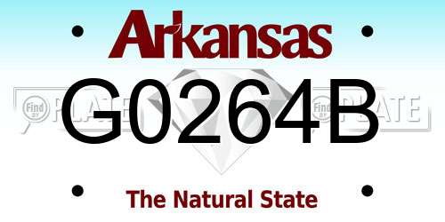 G0264B Arkansas License Plate