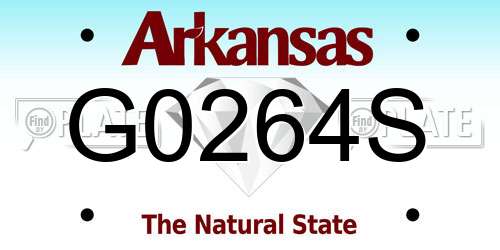 G0264S Arkansas License Plate