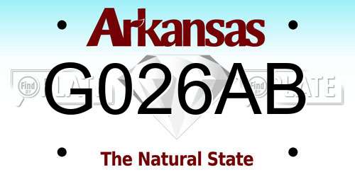 G026AB Arkansas License Plate