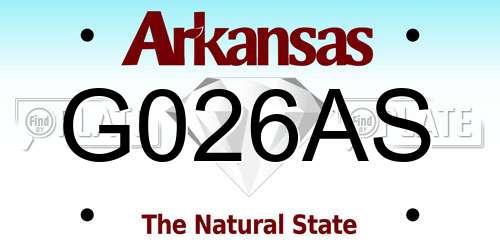 G026AS Arkansas License Plate