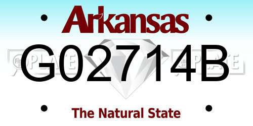 G02714B Arkansas License Plate