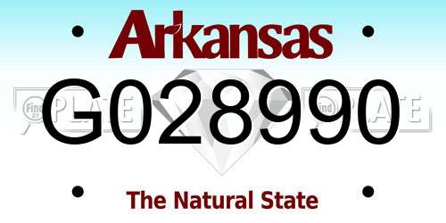 G028990 Arkansas License Plate