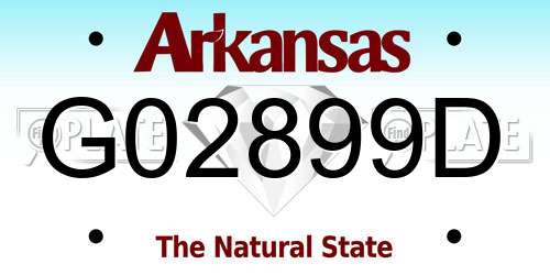 G02899D Arkansas License Plate
