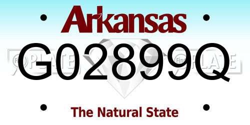 G02899Q Arkansas License Plate