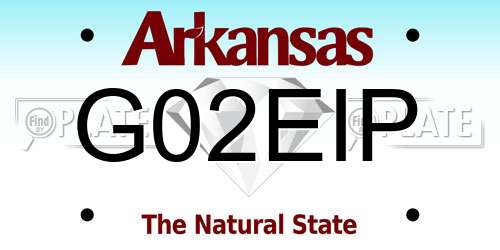 G02EIP Arkansas License Plate