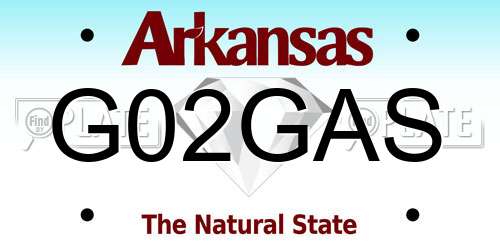 G02GAS Arkansas License Plate