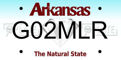 G02MLR Arkansas License Plate