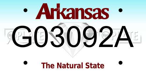 G03092A Arkansas License Plate