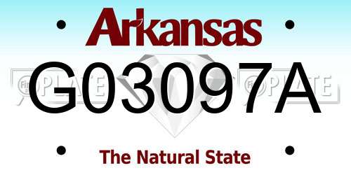 G03097A Arkansas License Plate