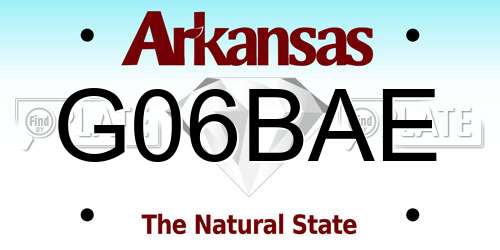G06BAE Arkansas License Plate