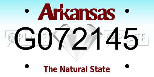 G072145 Arkansas License Plate