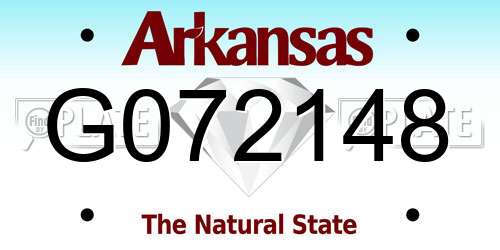 G072148 Arkansas License Plate