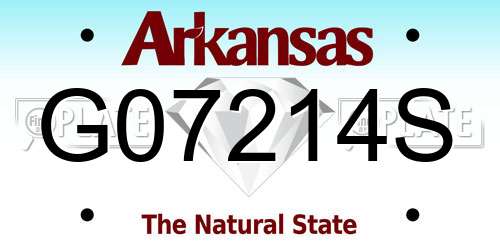 G07214S Arkansas License Plate