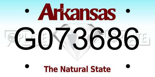 G073686 Arkansas License Plate