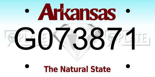 G073871 Arkansas License Plate