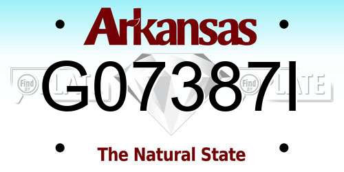 G07387I Arkansas License Plate