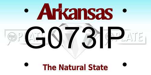 G073IP Arkansas License Plate