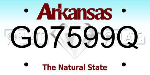 G07599Q Arkansas License Plate
