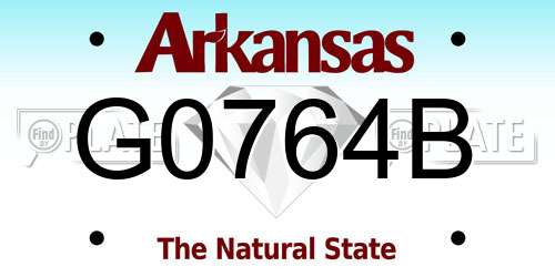 G0764B Arkansas License Plate