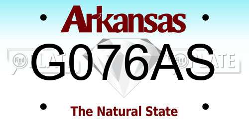 G076AS Arkansas License Plate