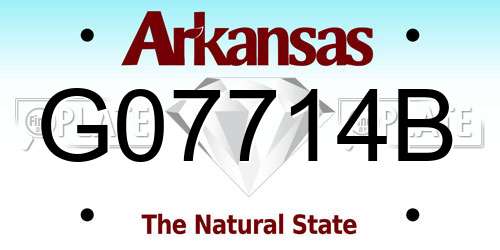 G07714B Arkansas License Plate