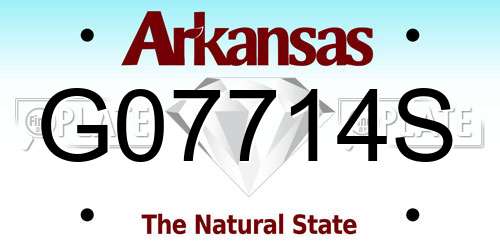 G07714S Arkansas License Plate