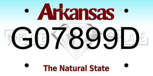 G07899D Arkansas License Plate
