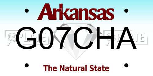 G07CHA Arkansas License Plate