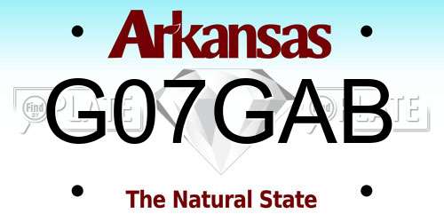 G07GAB Arkansas License Plate