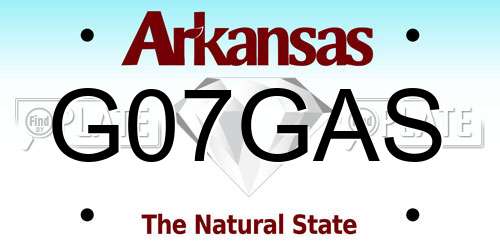 G07GAS Arkansas License Plate