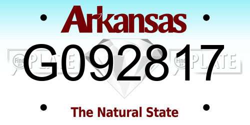 G092817 Arkansas License Plate