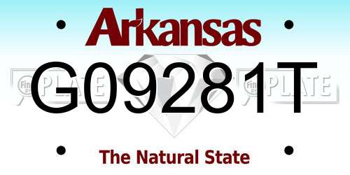 G09281T Arkansas License Plate