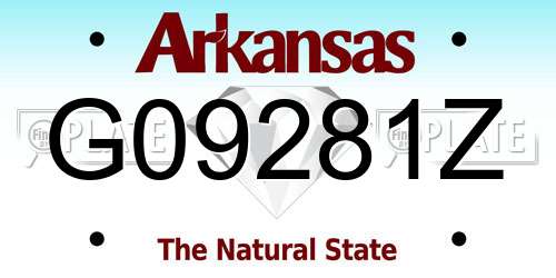 G09281Z Arkansas License Plate