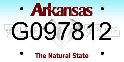 G097812 Arkansas License Plate