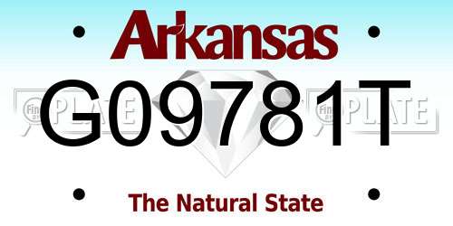 G09781T Arkansas License Plate
