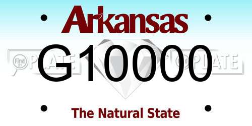 G10000 Arkansas License Plate